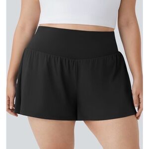 Halara NWT Softlyzero Airy Super High Waist Black Shorts 2XL Long